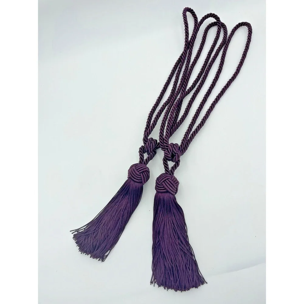 Pair Vintage Plum Purple Curtain Braided Rope Tassel Drape‎ Tieback Tassels 20